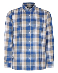 Bigdude Checked Flannel Long Sleeve Shirt Dusty Blue